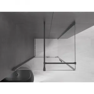 MEXEN/S - Velár sprchovací kút, posuvné dvere 100 x 70, transparent, grafit metal 871-100-070-01-95