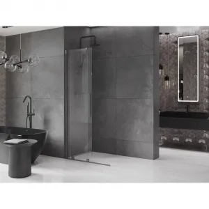 MEXEN/S - Velár posuvné sprchové dvere Walk-in 70, transparent, grafit kartáčovaná 871-070-000-03-66