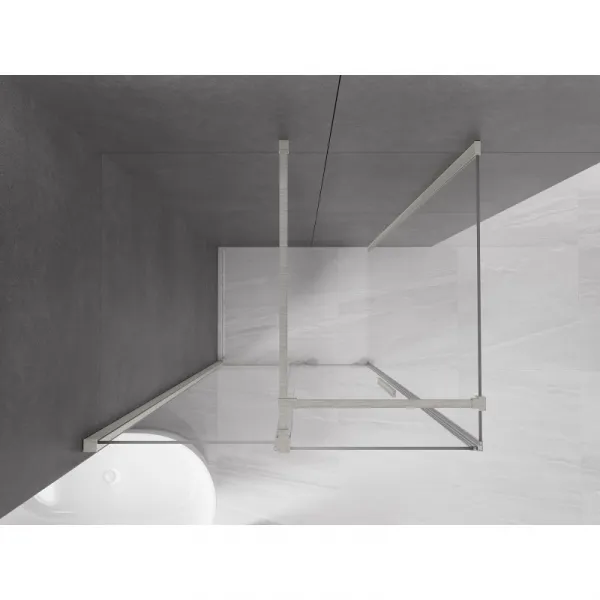 MEXEN/S - Velár sprchovací kút, posuvné dvere 100 x 80, transparent, nikel kefovaná 871-100-080-01-97