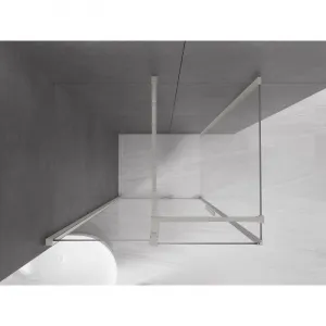 MEXEN/S - Velár sprchovací kút, posuvné dvere 100 x 80, transparent, nikel kefovaná 871-100-080-01-97