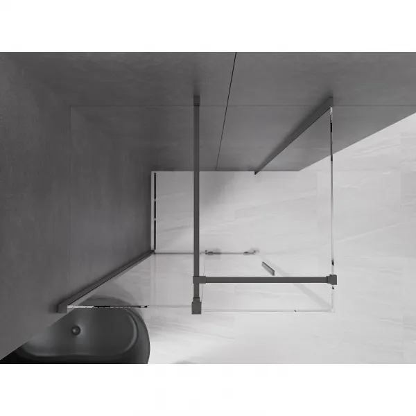 MEXEN/S - Velár sprchovací kút 100 x 80, transparent, grafit kartáčovaná 871-100-080-01-66