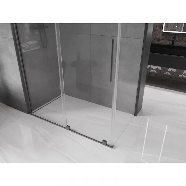 MEXEN/S - Velár sprchovací kút, posuvné dvere 150 x 80, transparent, grafit metal 871-150-080-01-95