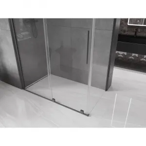 MEXEN/S - Velár sprchovací kút, posuvné dvere 150 x 80, transparent, grafit metal 871-150-080-01-95