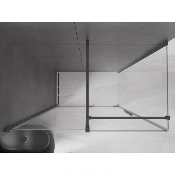 MEXEN/S - Velár sprchovací kút, posuvné dvere 150 x 80, transparent, grafit metal 871-150-080-01-95