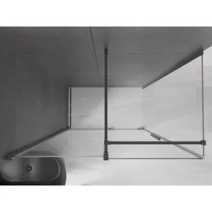 MEXEN/S - Velár sprchovací kút, posuvné dvere 150 x 80, transparent, grafit metal 871-150-080-01-95