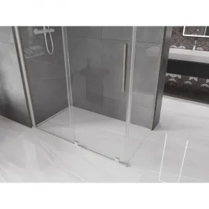 MEXEN/S - Velár sprchovací kút, posuvné dvere 150 x 85, transparent, nikel kefovaná 871-150-085-01-97