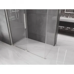 MEXEN/S - Velár sprchovací kút, posuvné dvere 150 x 80, transparent, nikel kefovaná 871-150-080-01-97
