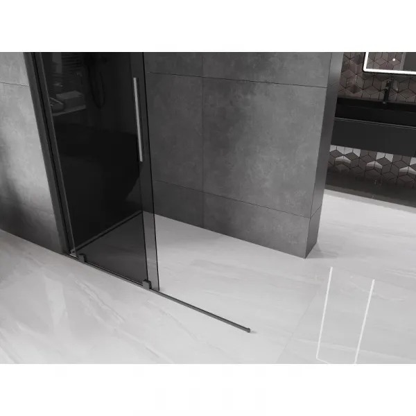 MEXEN/S - Velar Sprchová zástena posuvná Walk-in 150 x 200, grafit 8 mm, grafit metal 871-150-000-43-95