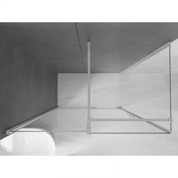 MEXEN/S - Velár sprchovací kút, posuvné dvere 150 x 80, transparent, nikel kefovaná 871-150-080-01-97