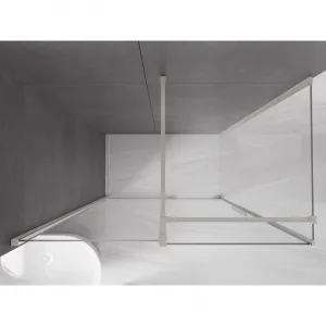 MEXEN/S - Velár sprchovací kút, posuvné dvere 150 x 80, transparent, nikel kefovaná 871-150-080-01-97