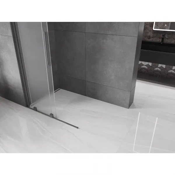 MEXEN/S - Velar Sprchová zástena posuvná Walk-in 70 x 200, dekor 8 mm, grafit metal 871-070-000-33-95