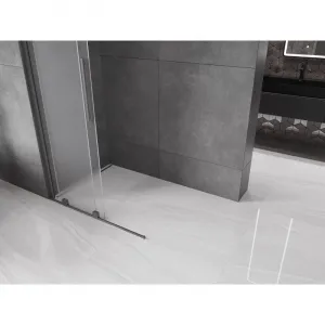 MEXEN/S - Velar Sprchová zástena posuvná Walk-in 70 x 200, dekor 8 mm, grafit metal 871-070-000-33-95