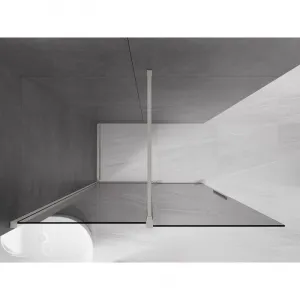 MEXEN/S - Velar Sprchová zástena posuvná Walk-in 150 x 200, grafit 8 mm, nikel kefovaná 871-150-000-43-97