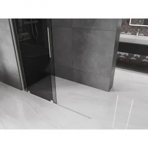 MEXEN/S - Velar Sprchová zástena posuvná Walk-in 150 x 200, grafit 8 mm, nikel kefovaná 871-150-000-43-97