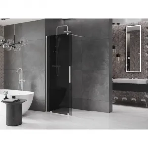 MEXEN/S - Velar Sprchová zástena posuvná Walk-in 150 x 200, grafit 8 mm, nikel kefovaná 871-150-000-43-97