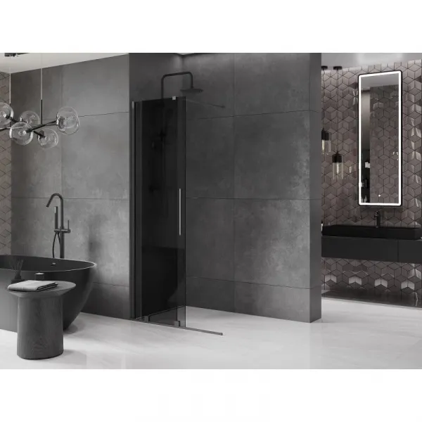 MEXEN/S - Velar Sprchová zástena posuvná Walk-in 70 x 200, grafit 8 mm, grafit metal 871-070-000-43-95