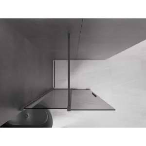 MEXEN/S - Velar Sprchová zástena posuvná Walk-in 80 x 200, grafit 8 mm, grafit metal 871-080-000-43-95