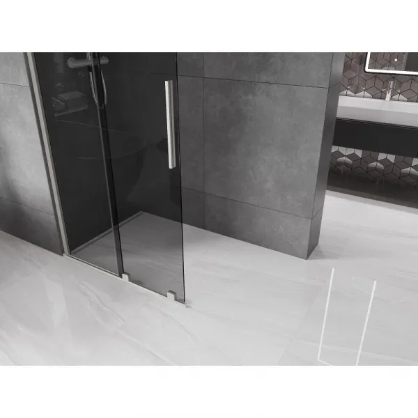 MEXEN/S - Velar Sprchová zástena posuvná Walk-in 70 x 200, grafit 8 mm, nikel kefovaná 871-070-000-43-97