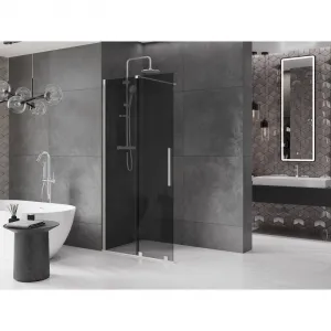 MEXEN/S - Velar Sprchová zástena posuvná Walk-in 70 x 200, grafit 8 mm, nikel kefovaná 871-070-000-43-97