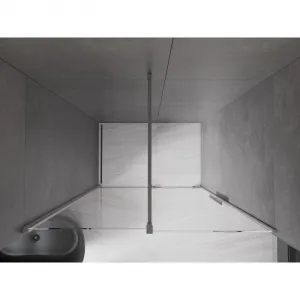 MEXEN/S - Velár posuvné sprchové dvere 150, transparent, grafit metal 871-150-000-01-95