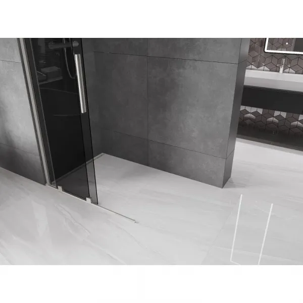 MEXEN/S - Velar Sprchová zástena posuvná Walk-in 70 x 200, grafit 8 mm, nikel kefovaná 871-070-000-43-97