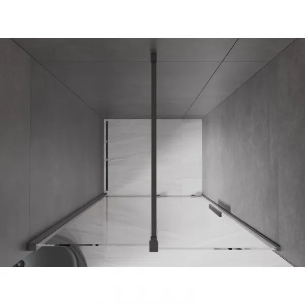MEXEN/S - Velár posuvné sprchové dvere 100, transparent, grafit metal 871-100-000-01-95