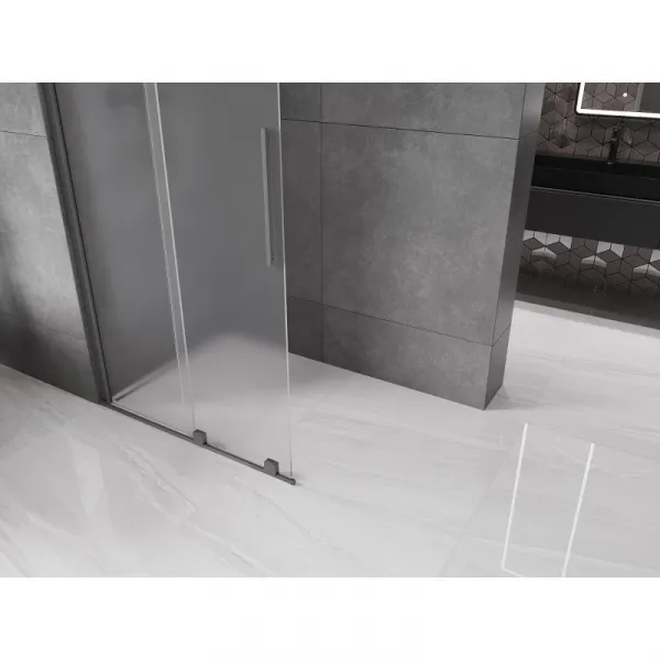 MEXEN/S - Velar Sprchová zástena posuvná Walk-in 70 x 200, dekor 8 mm, grafit metal 871-070-000-33-95