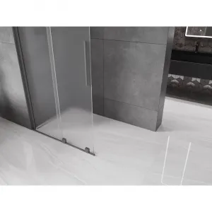 MEXEN/S - Velar Sprchová zástena posuvná Walk-in 70 x 200, dekor 8 mm, grafit metal 871-070-000-33-95