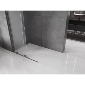 MEXEN/S - Velar Sprchová zástena posuvná Walk-in 85 x 200, dekor 8 mm, grafit metal 871-085-000-33-95