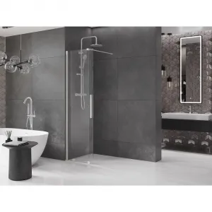 MEXEN/S - Velar Sprchová zástena posuvná Walk-in 70 x 200, transparent 8 mm, nikel kartáčovaný 871-070-000-03-97