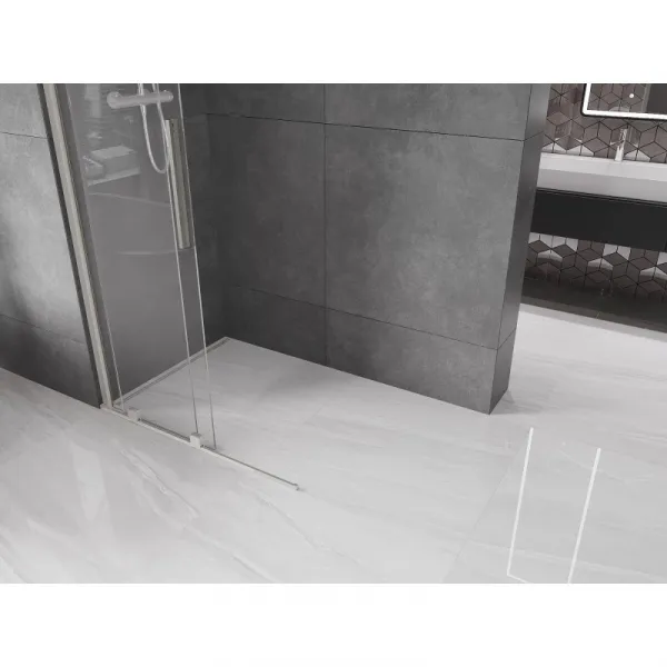 MEXEN/S - Velar Sprchová zástena posuvná Walk-in 120 x 200, transparent 8 mm, nikel kartáčovaný 871-120-000-03-97