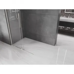 MEXEN/S - Velar Sprchová zástena posuvná Walk-in 120 x 200, transparent 8 mm, nikel kartáčovaný 871-120-000-03-97