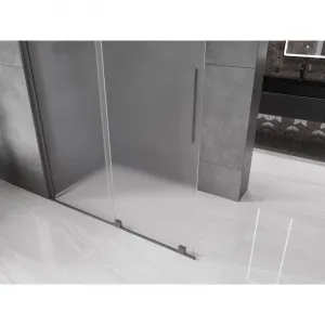 MEXEN/S - Velar Sprchová zástena posuvná Walk-in 130 x 200, dekor 8 mm, grafit metal 871-130-000-33-95