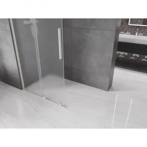MEXEN/S - Velar Sprchová zástena posuvná Walk-in 85 x 200, dekor 8 mm, nikel kartáčovaný 871-085-000-33-97