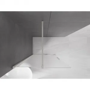 MEXEN/S - Velar Sprchová zástena posuvná Walk-in 80 x 200, dekor 8 mm, nikel kartáčovaný 871-080-000-33-97