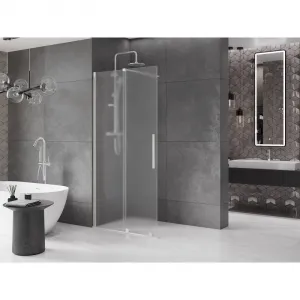 MEXEN/S - Velar Sprchová zástena posuvná Walk-in 80 x 200, dekor 8 mm, nikel kartáčovaný 871-080-000-33-97