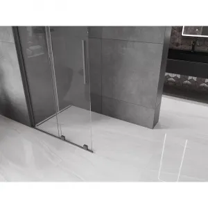 MEXEN/S - Velar Sprchová zástena posuvná Walk-in 75 x 200, transparent 8 mm, grafit metal 871-075-000-03-95