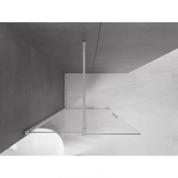 MEXEN/S - Velar Sprchová zástena posuvná Walk-in 70 x 200, transparent 8 mm, nikel kartáčovaný 871-070-000-03-97