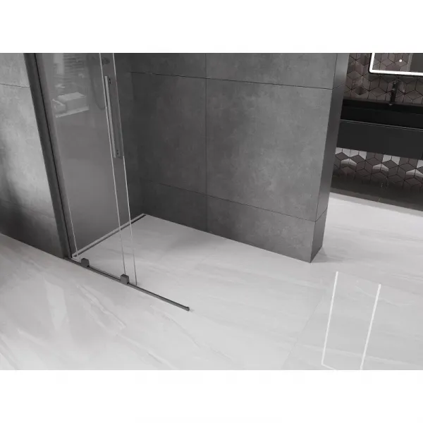 MEXEN/S - Velar Sprchová zástena posuvná Walk-in 75 x 200, transparent 8 mm, grafit metal 871-075-000-03-95