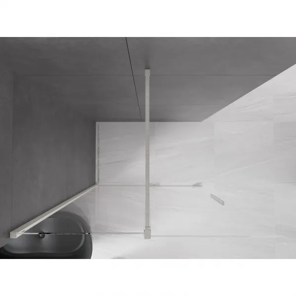 MEXEN/S - Velar Sprchová zástena posuvná Walk-in 150 x 200, transparent 8 mm, nikel kartáčovaný 871-150-000-03-97