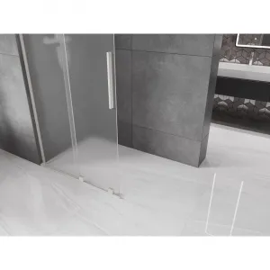MEXEN/S - Velar L Sprchová zástena posuvná Walk-in 100 x 200, dekor 8 mm, nikel kartáčovaný 871-100-003-33-97