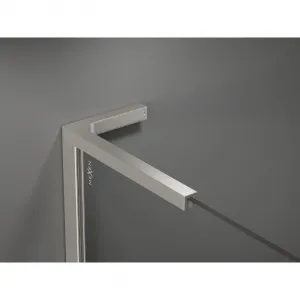 MEXEN/S - Velar L sprchovací kút, posuvné dvere 100 x 85, grafit, nikel kartáčovaný 871-100-085-43-97