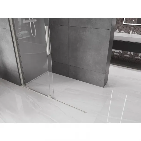 MEXEN/S - Velar Sprchová zástena posuvná Walk-in 150 x 200, transparent 8 mm, nikel kartáčovaný 871-150-000-03-97