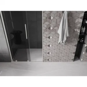 MEXEN/S - Velar L posuvné sprchové dvere 90, grafit, nikel kartáčovaný 871-090-003-41-97