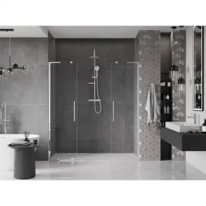 MEXEN/S - Velar L Duo posuvné sprchové dvere 200, transparent, chróm 871-200-003-02-01