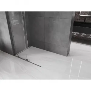 MEXEN/S - Velar L Sprchová zástena posuvná Walk-in 100 x 200, transparent 8 mm, grafit kartáčovaná 871-100-003-03-66