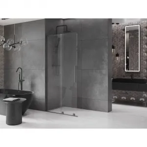 MEXEN/S - Velar L Sprchová zástena posuvná Walk-in 100 x 200, transparent 8 mm, grafit metal 871-100-003-03-95