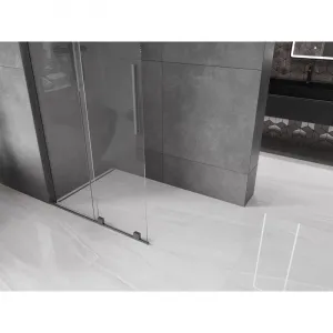 MEXEN/S - Velar L Sprchová zástena posuvná Walk-in 100 x 200, transparent 8 mm, grafit metal 871-100-003-03-95