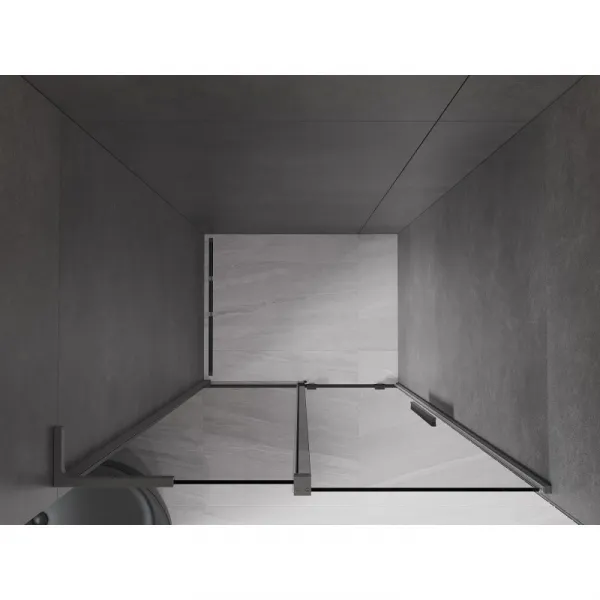 MEXEN/S - Velar L posuvné sprchové dvere 100, grafit, grafit metal 871-100-003-41-95