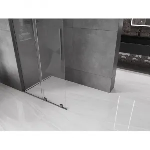 MEXEN/S - Velar L Sprchová zástena posuvná Walk-in 100 x 200, transparent 8 mm, grafit kartáčovaná 871-100-003-03-66